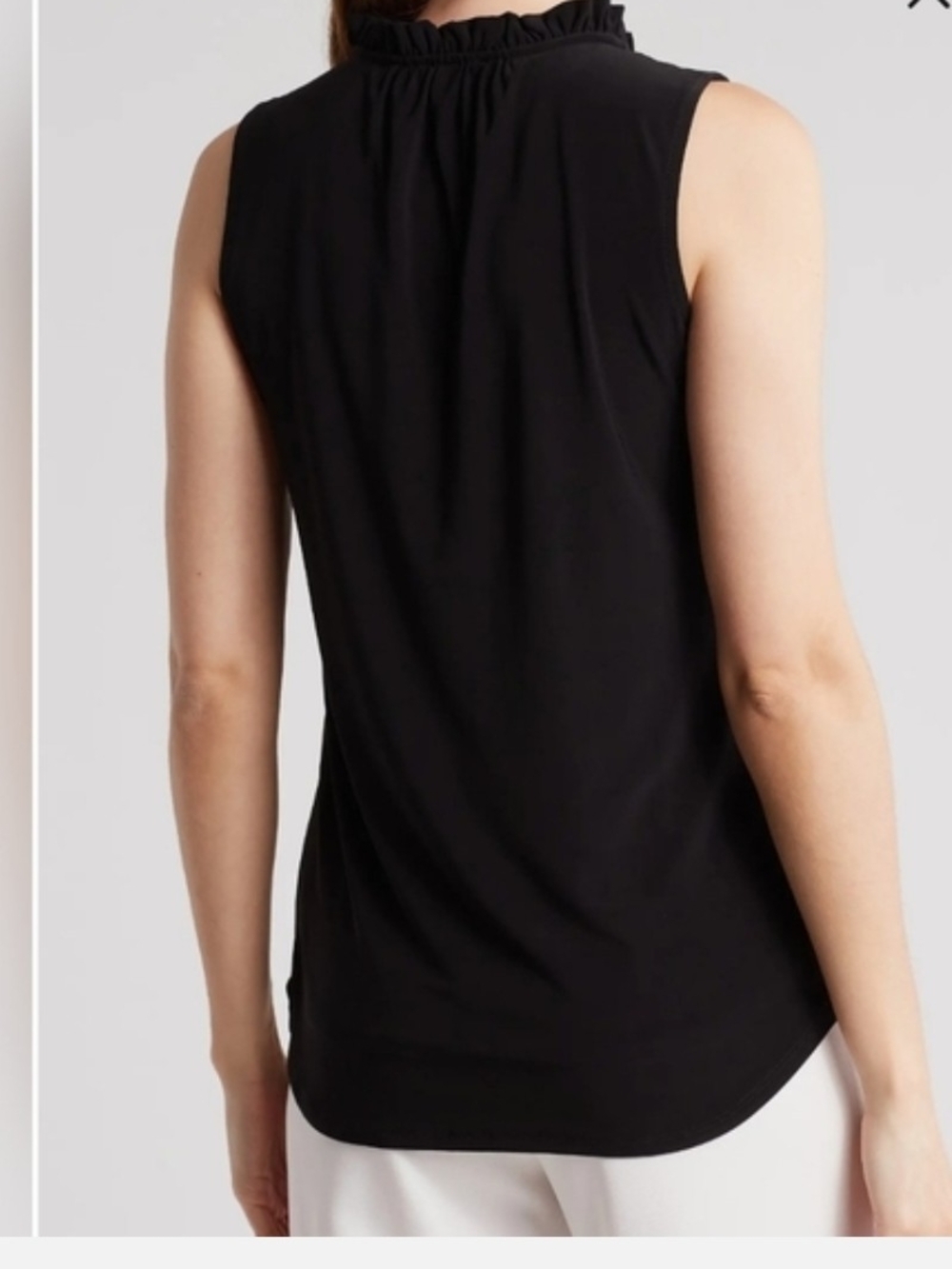 Elie Tahari Teal Ruffle-Neck Tank Size M - Picture 7 of 11